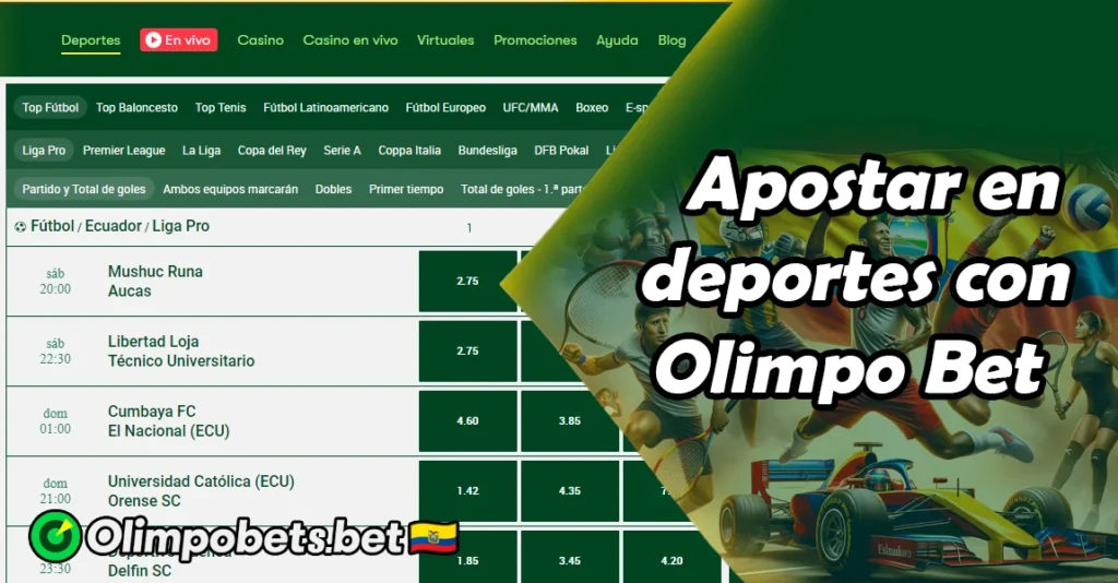 Apostar en deportes con Olimpo Bet